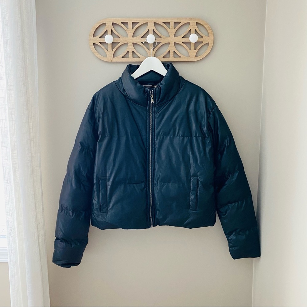 Altar'd State Zip Up Puff Jacket Black Sz Medium